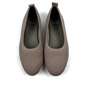 Eileen Fisher Naomi Ballet Flats 8.5 Stretchy Knit Slip On Comfort Shoes Womens